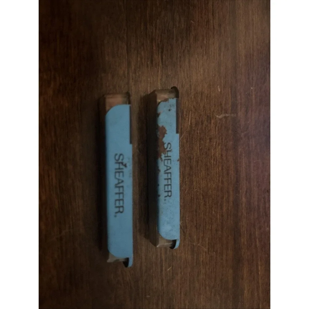 Vintage SHEAFFER's Pen Co ERASERS TIN Advertising Set Of 2‎